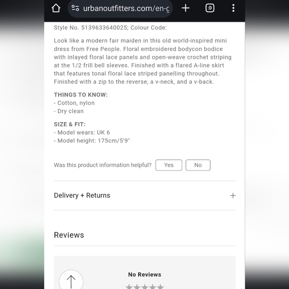 NWT Free People One Antiquity Lace Contrast Mini Dress, Size 6 - Picture 16 of 16